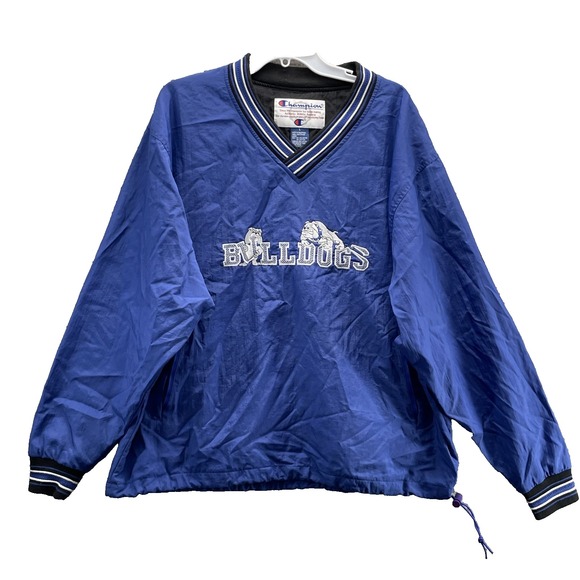 Vintage Champion Bulldogs Windbreaker Pullover Men Large 90s Sportswear Gorpcore